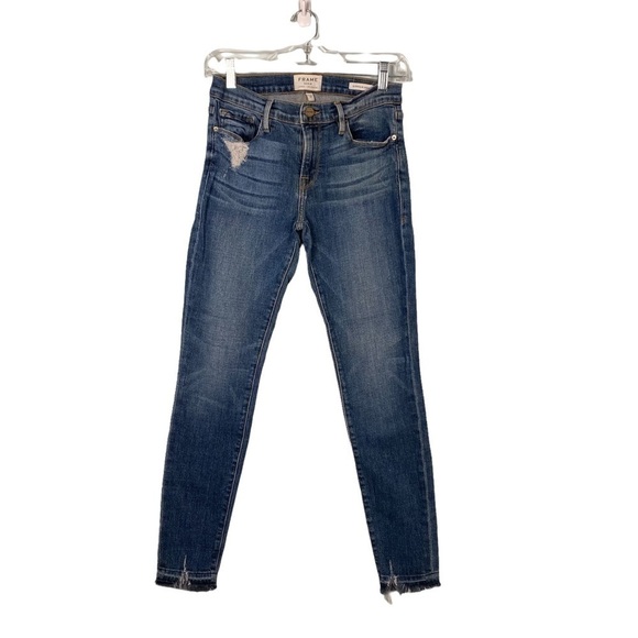 FRAME Le Skinny De Jeanne Released Hem Size 27 - Picture 2 of 8